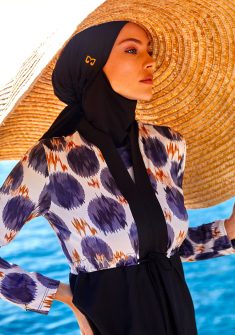 Puantiye print burkini, by Mayovera | Zwart