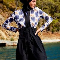 muslim-swimwear-polka-dot-designer-black-blue-woven-fabrics-mayovera-7510-13-B