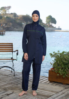 Luchtige comfortabele microfibre boerkini | Blauw