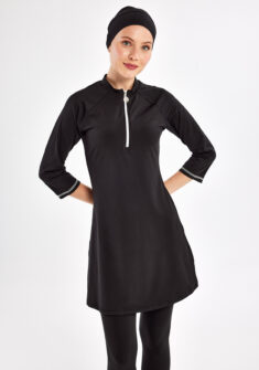 Driekwart neutral semi burkini | Zwart