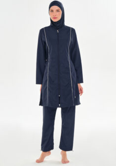 Luchtige comfortabele microfibre boerkini | Donkerblauw